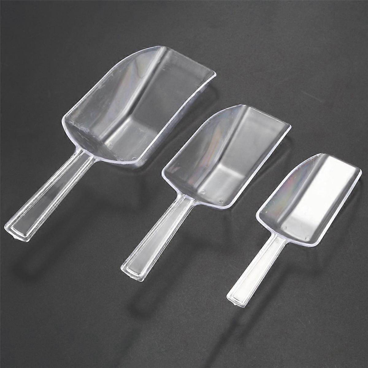 6 Piece Pallet Ice Scraper Shape Plastic Scoop - Transparent