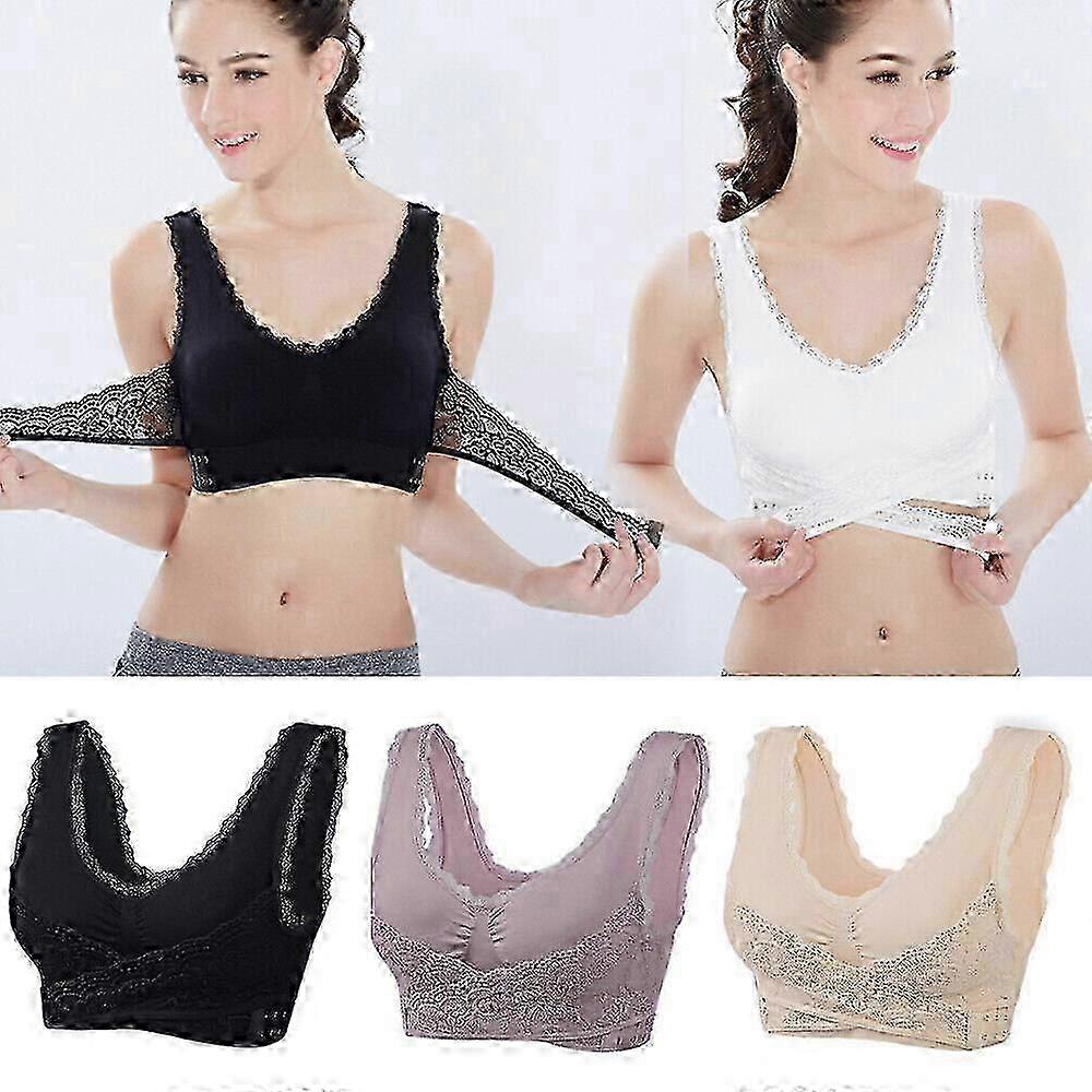 Kendally Bra,Wireless Shaping Comfy Corset Bra Front Cross Side Buckle Lace Bras