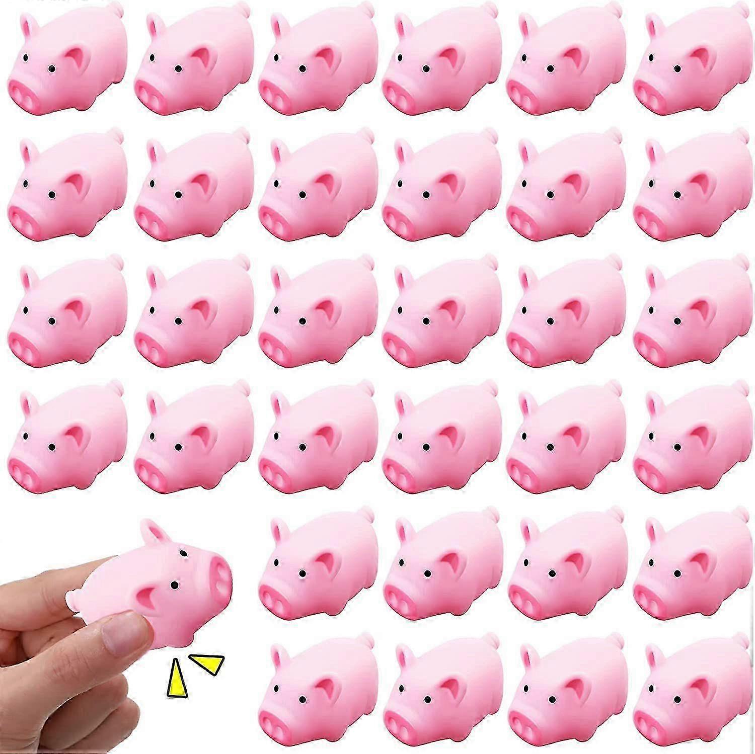 Rubber pig bath toy for baby shower - 50 pcs mini piggy float toys with squeak