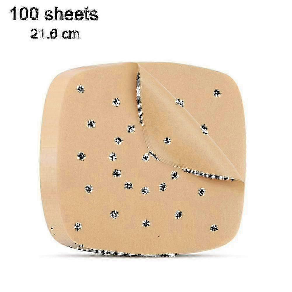 100 Pieces Of Fryer Lining, Perforated Paper, Steamer Paper, Steamed