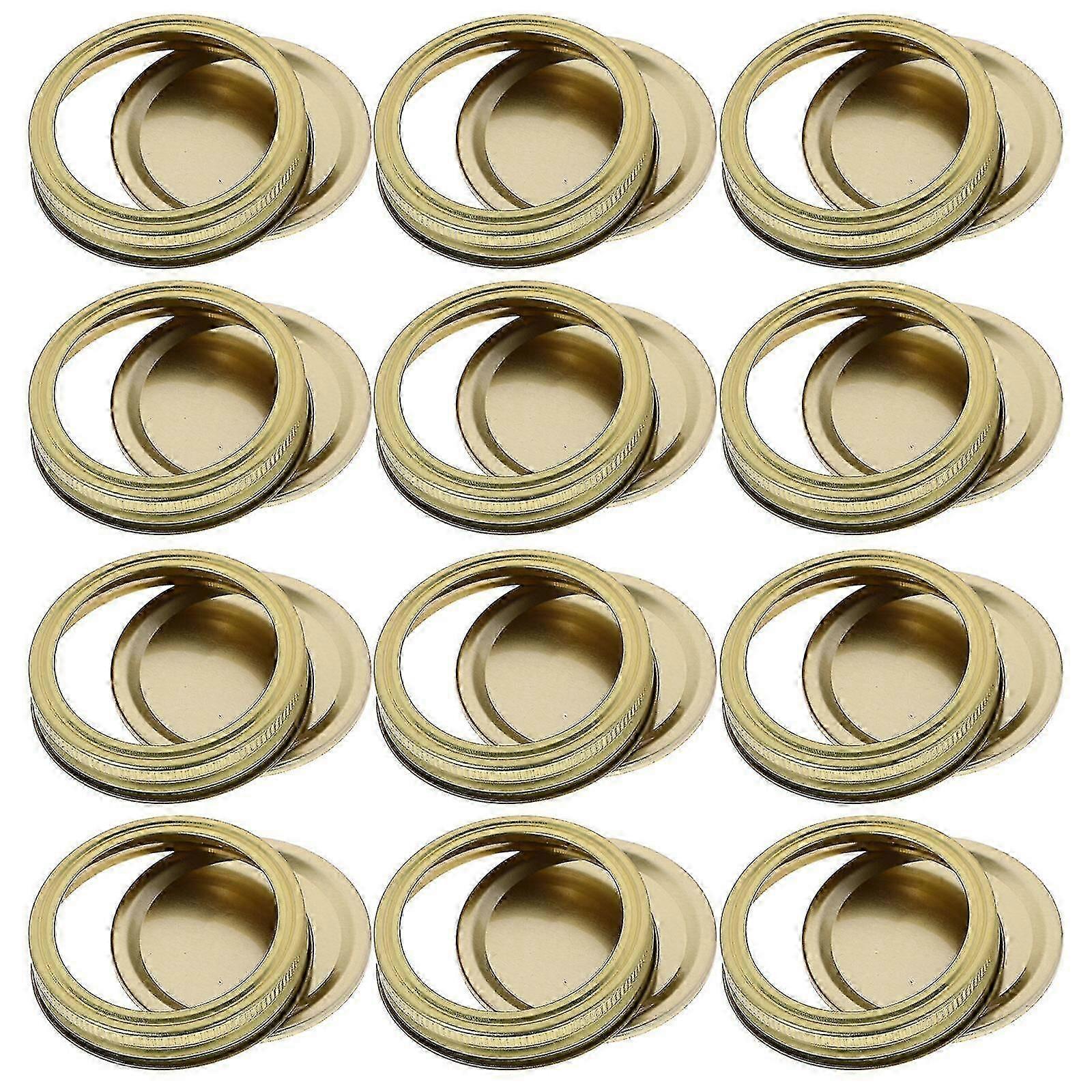 12 مجموعة من أغطية وحلقات تعليب الفم العريض مجموعة أغطية وعصابات جرة ميسون أغطية جرة ميسون