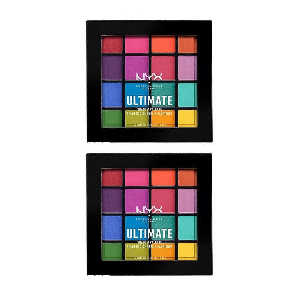 2 x NYX Ultimate Color 16 Vibrant Eyeshadow Palette - Brights