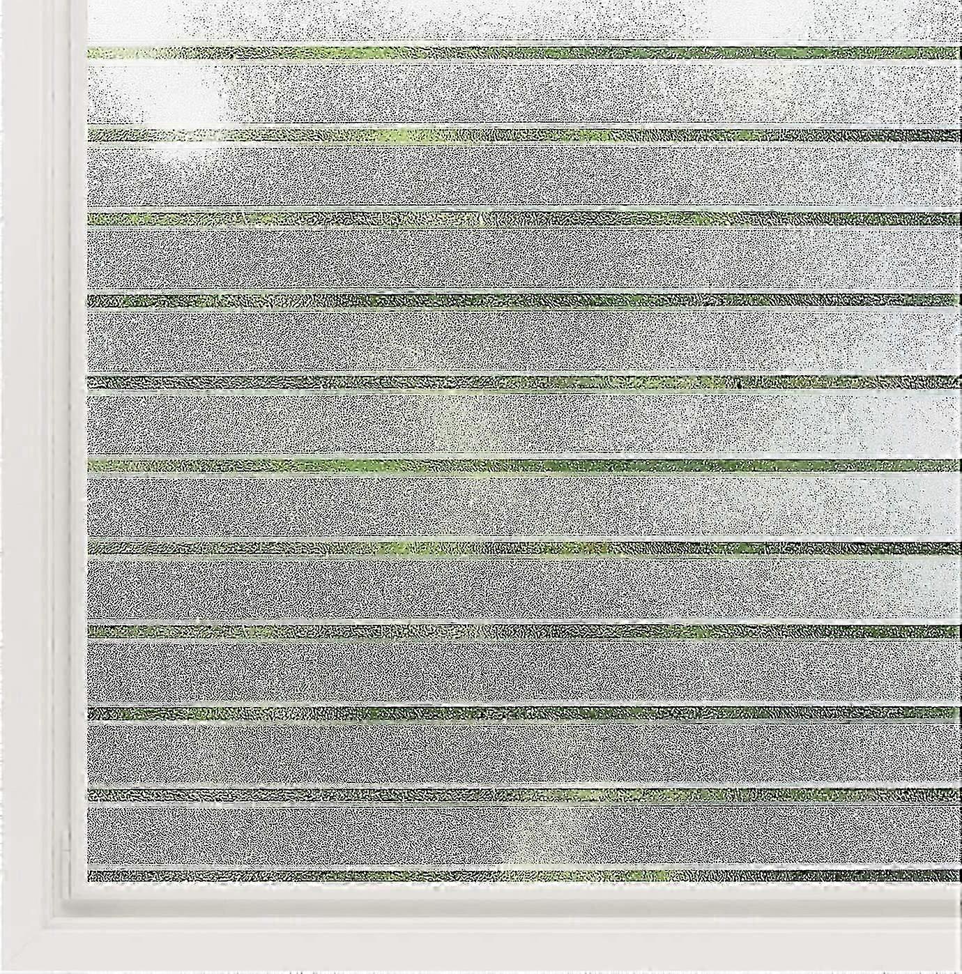 Self-Adhesive Window Film Stripe Pattern with Static Cling for Home Use - 44.5x200cm UV Protective - Perfect for Office Bedroom Kitchen and Bathroom
