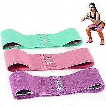 Antislip stoffen weerstandsbanden set van 3 voor yoga, pilates, squats, bilspierbrug workouts voor dames en heren