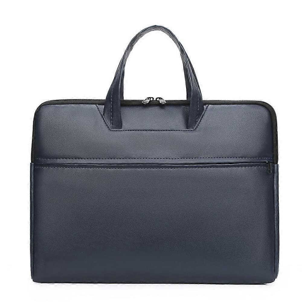 Briefcase Leather For Men Laptop Office Bag Black Argento Designer 38x29x5
