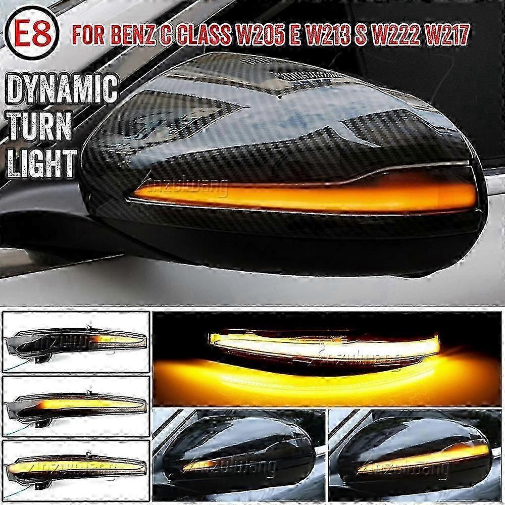 2pcs Dynamic Blinker For Mercedes Benz C E S Glc W205 X253 W213 W222 V Class W447 Led Turn Signal Car Light Side Mirror Indicator