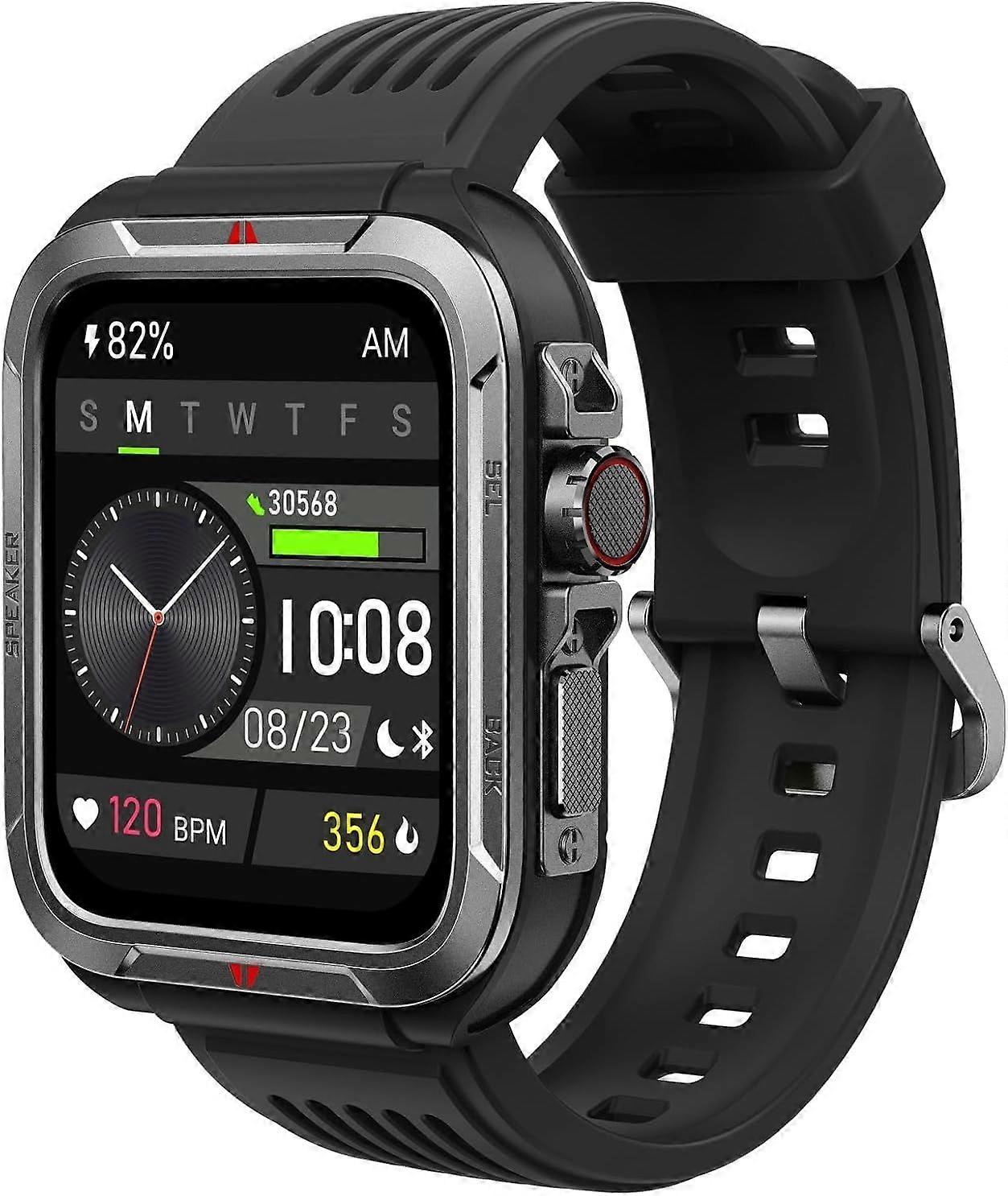Smart Watch with Answer/Make Calls, Metal Frame 1.8" Alexa Built-in Fitness Tracker with IP68 Waterproof/100+ Sports Modes/Heart Rate/SpO2/Stress/Slee