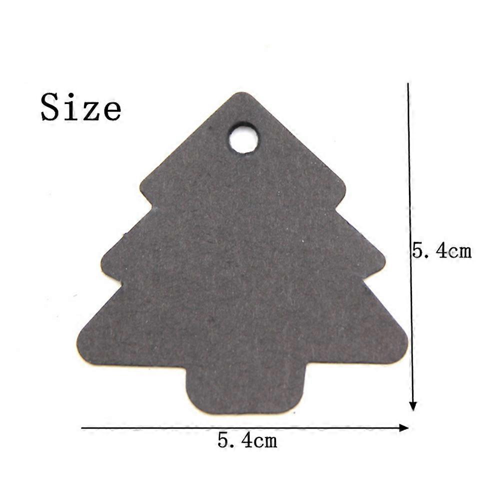 Vintage Christmas Tree Tags Kraft Paper Label for Marking Use 50Pcs Black