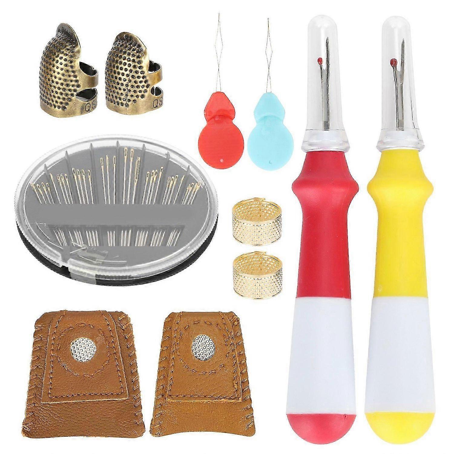 2025 Latest Model Sewing Thimble Set Finger Protector Needle Seam Ripper