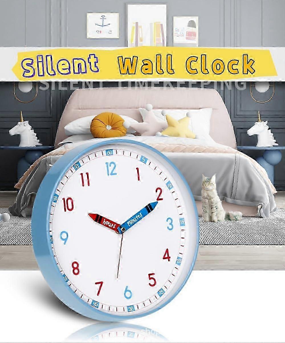 Silent Non-Ticking Modern Analog Battery Operated Wall Clock for Classroom Home Decor 12 Inch 2025