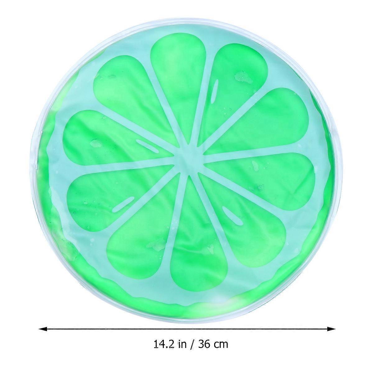 1Set Round Ice Mat Cool Watterproof Chair Pad Portable Cooling Cushion For Pet Owners Light Green Lemon During Summer