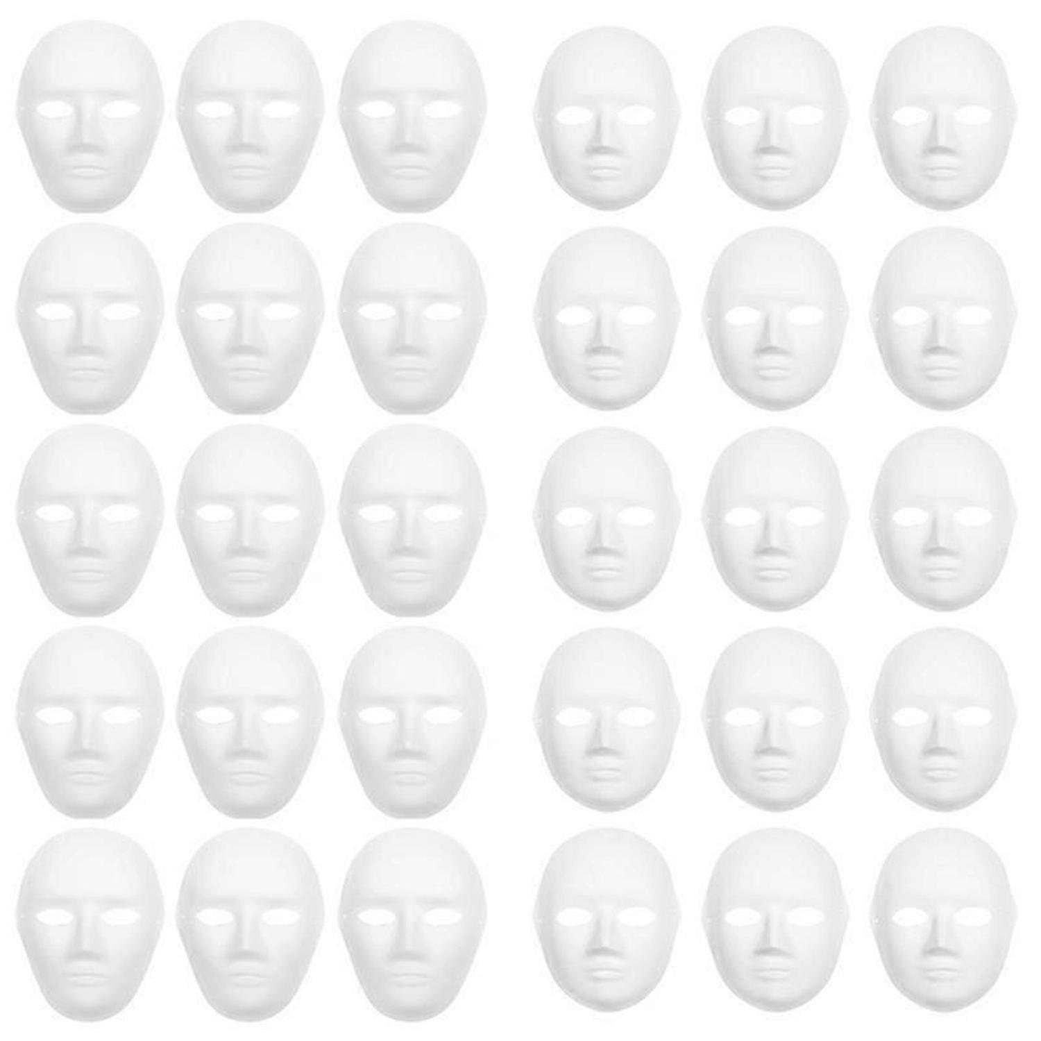 30 Pack 2 Sizes Paper Mache Masks Create Artistic Craft Projects From Wall Decorations To Theater an