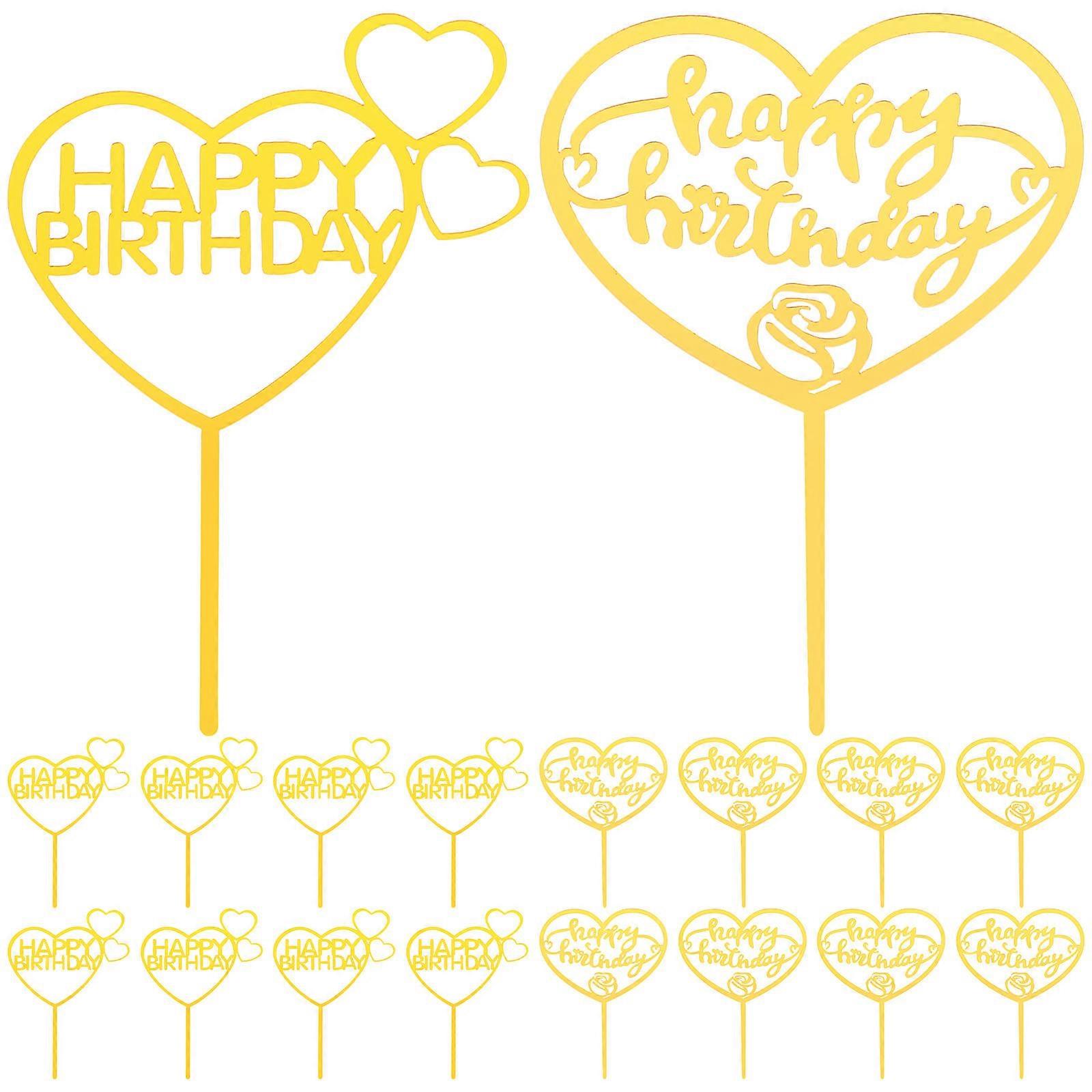 Heart Cake Decoration Topper Acrylic Cake Insert for Decoration 40Pcs