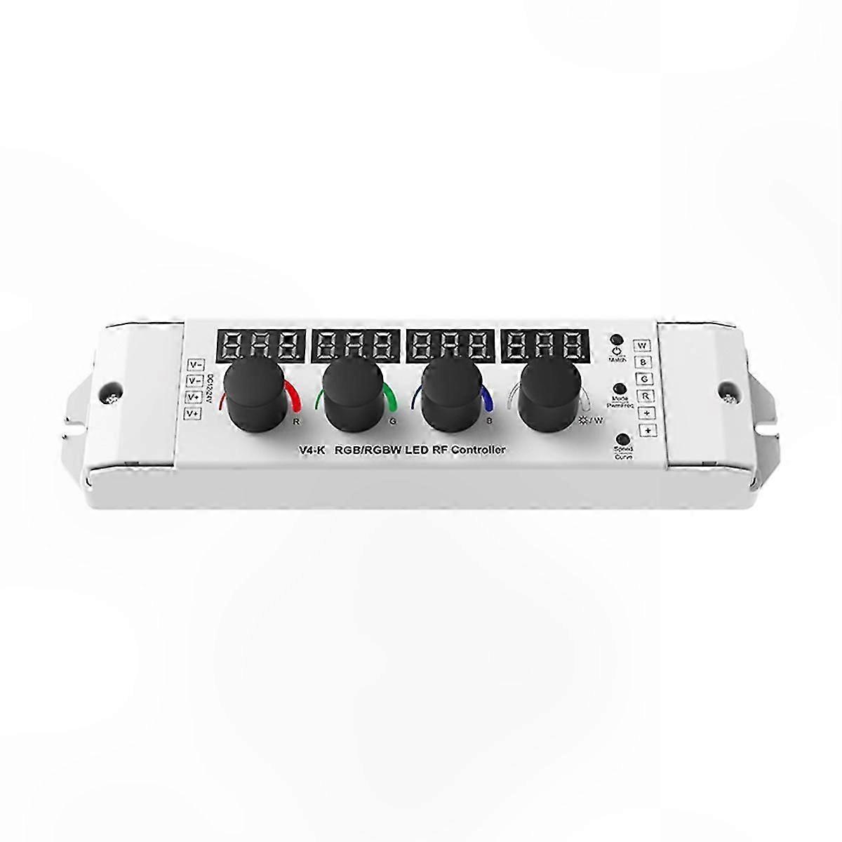 RF Remote Control for RGB/RGBW LED Dimmer with 4 Adjustable Knobs, 12-24V DC-Compatible