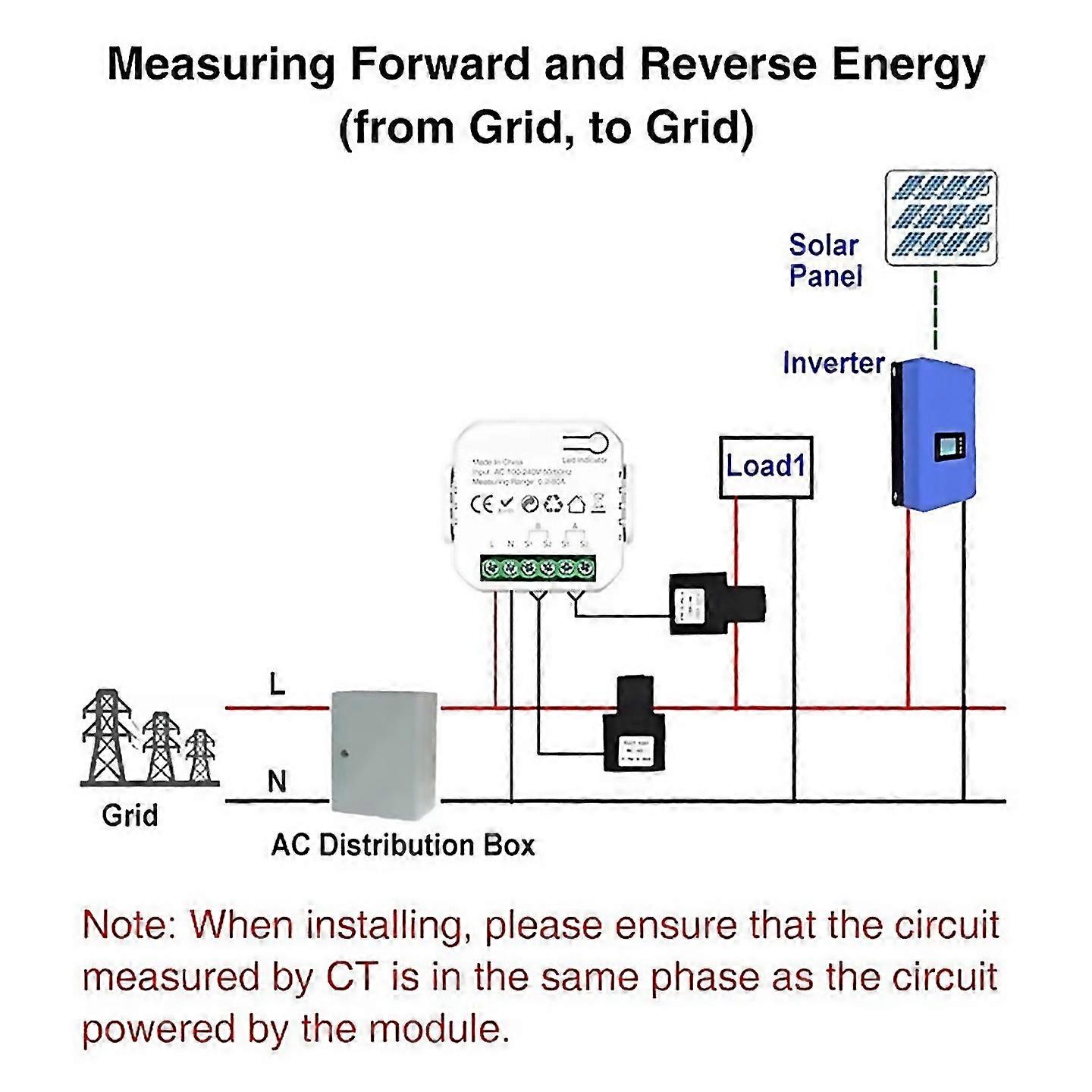 For Tuya Wifi Meter Digital Energy Meter 80a Current Transformer