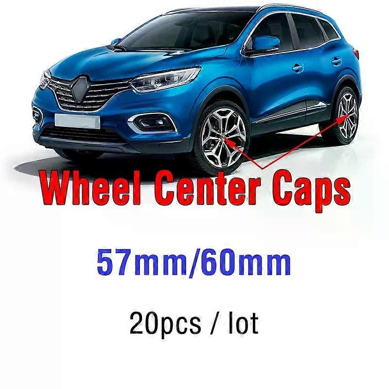 20 יחידות 60 מ"מ 57 מ"מ 58 מ"מ מכונית גלגל רכזת מרכז כובעים עבור קליאו מגאן kadjar צמיג חישוק Hubcap