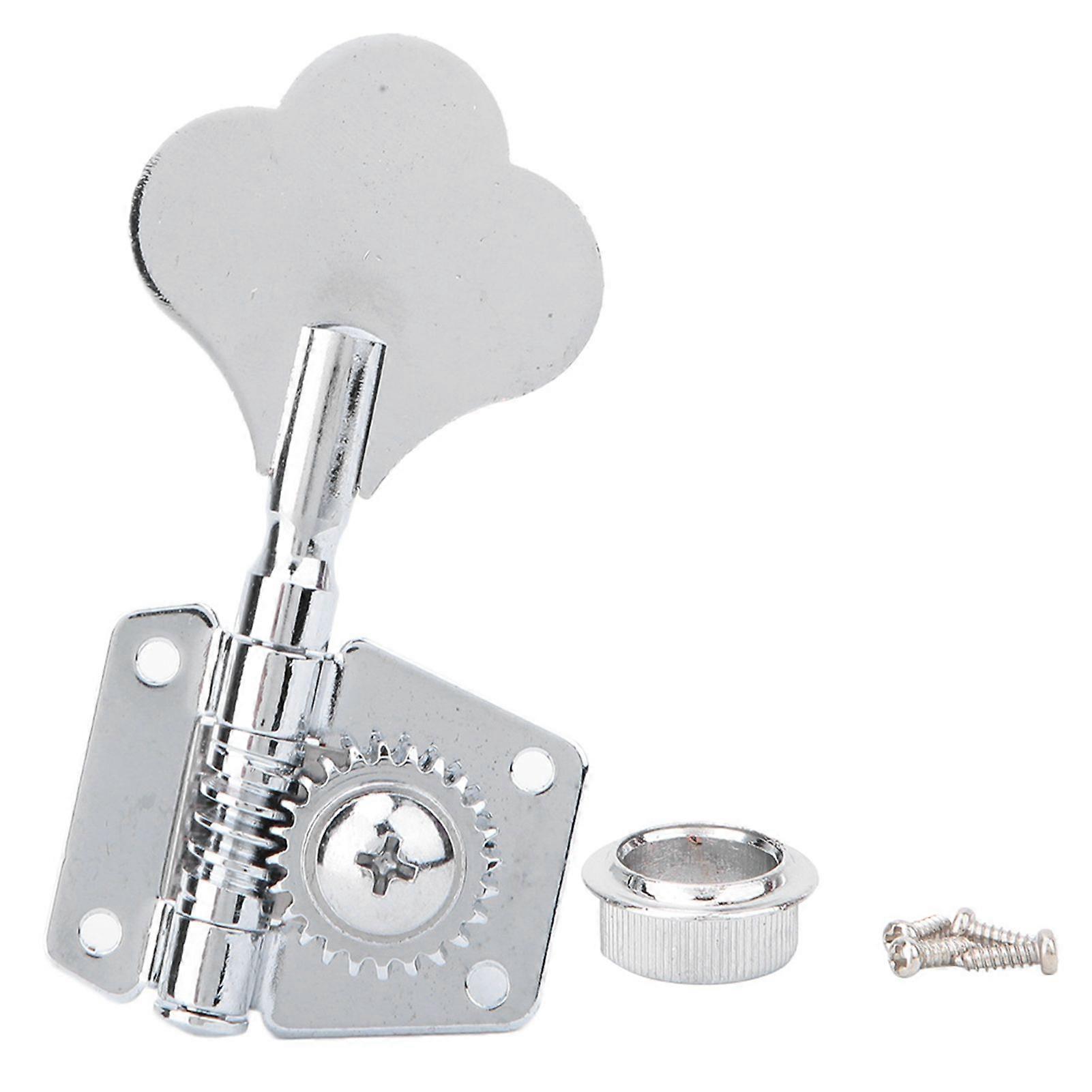 1pc Silver Steel Vintage Open Electric Bass Tuner Knobs Fine Tuning Tool(for Right Row)