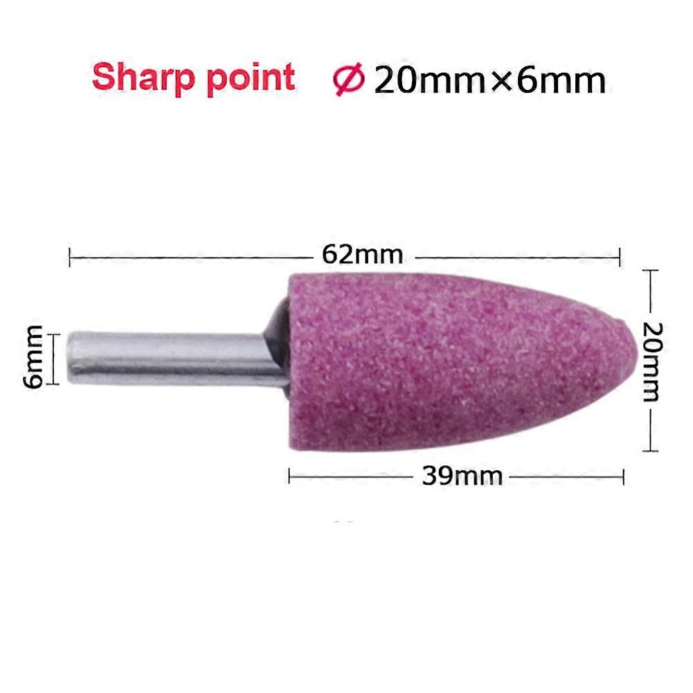 1pc 6mm Shank Red Corundum Conical Grinding Head for Polishing and Rust Removal