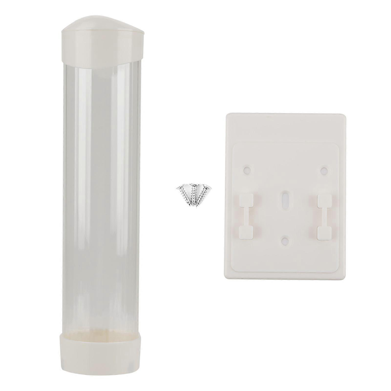 60-80 Cups Paper Plastic Cup Dispenser One Touch Button Cup Holder(white)