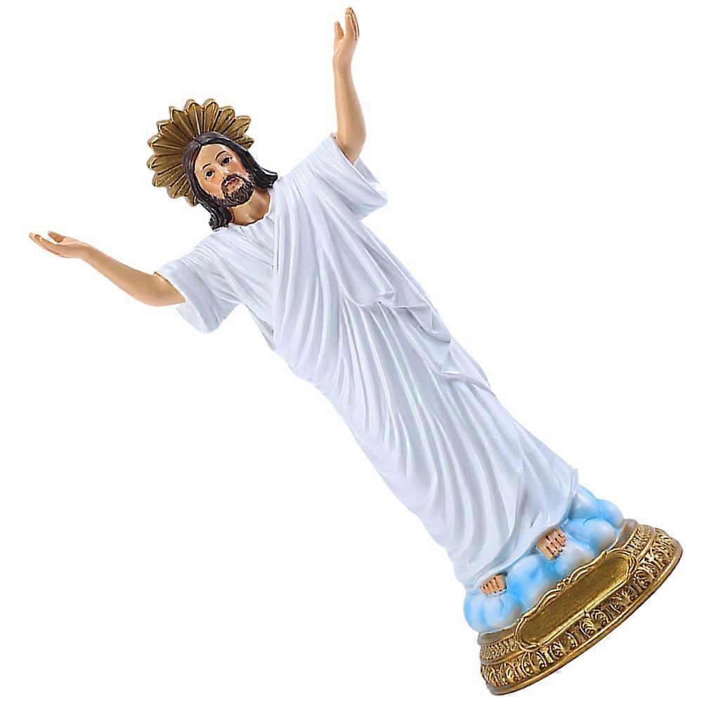 Jesus Statue Resin Figurine for Tabletop 3Pcs Religious Home Ornament