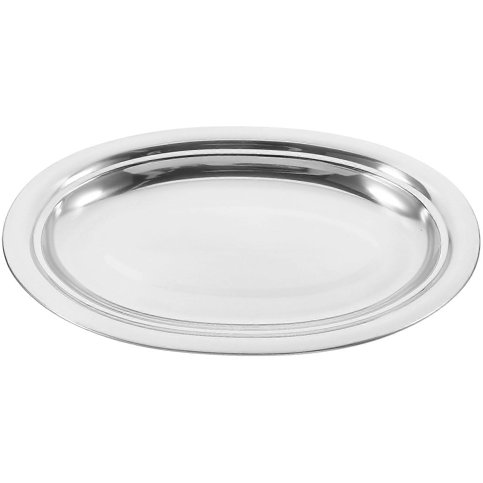 Practical Pastry Serving Tray 4Pcs Oval Food Serving Plate For Cooking And Steaming Fish 30.5X19.5X2.5CM Heat-resistant Design