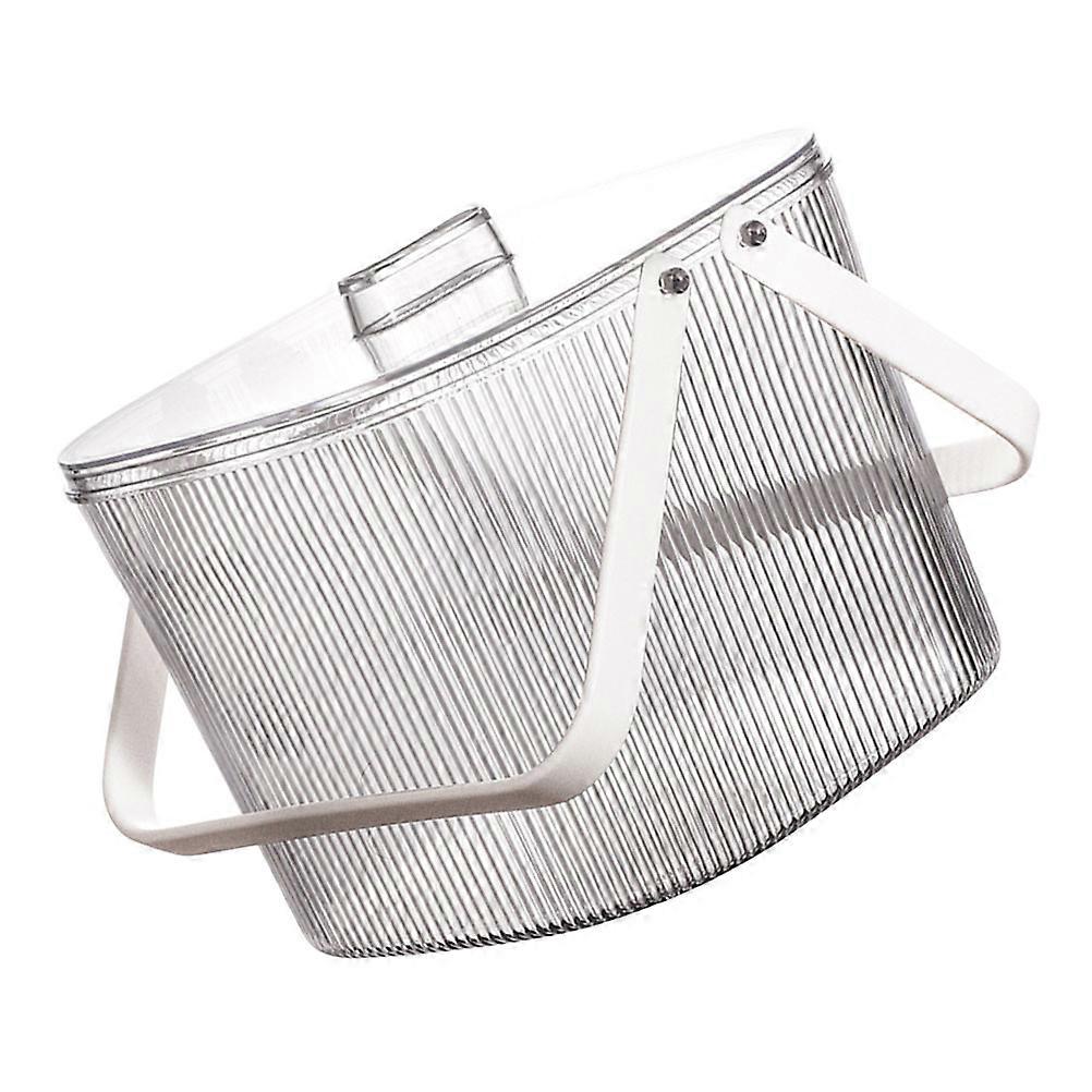 3Pcs Transparent Beverage Bucket with Portable Handle for Household Use Ice Storage