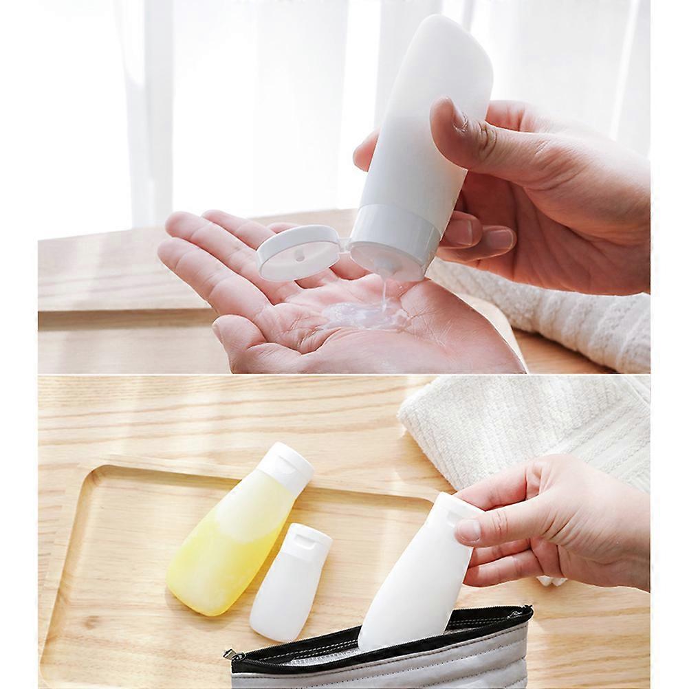 Sub Bottle for Makeup Flip Cap Containers for Storage 4Pcs White Plastic