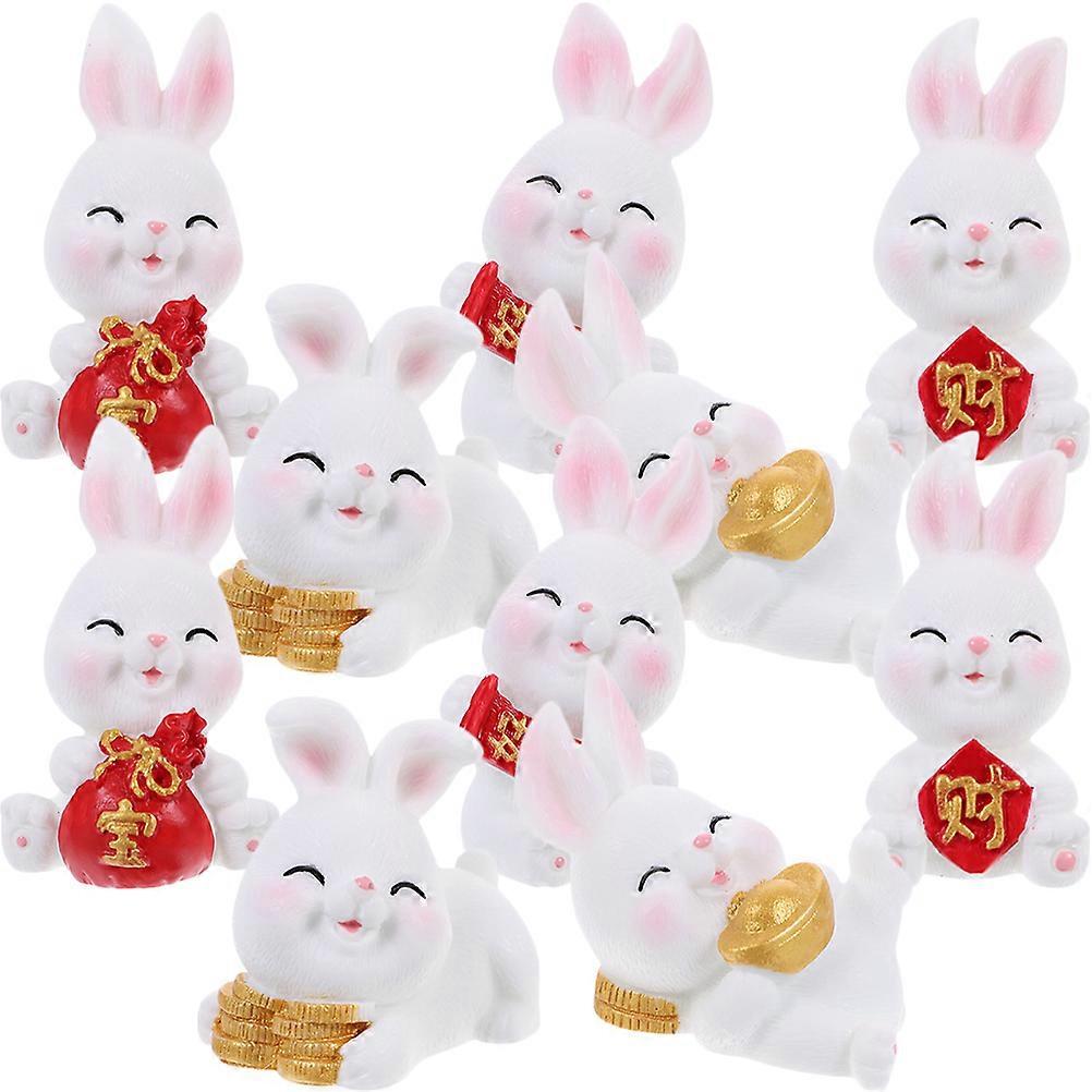 Zodiac Rabbit Figurine Decoration for Car 40 Pcs Rabbit Shape Concise Design Home and Garden Ornament