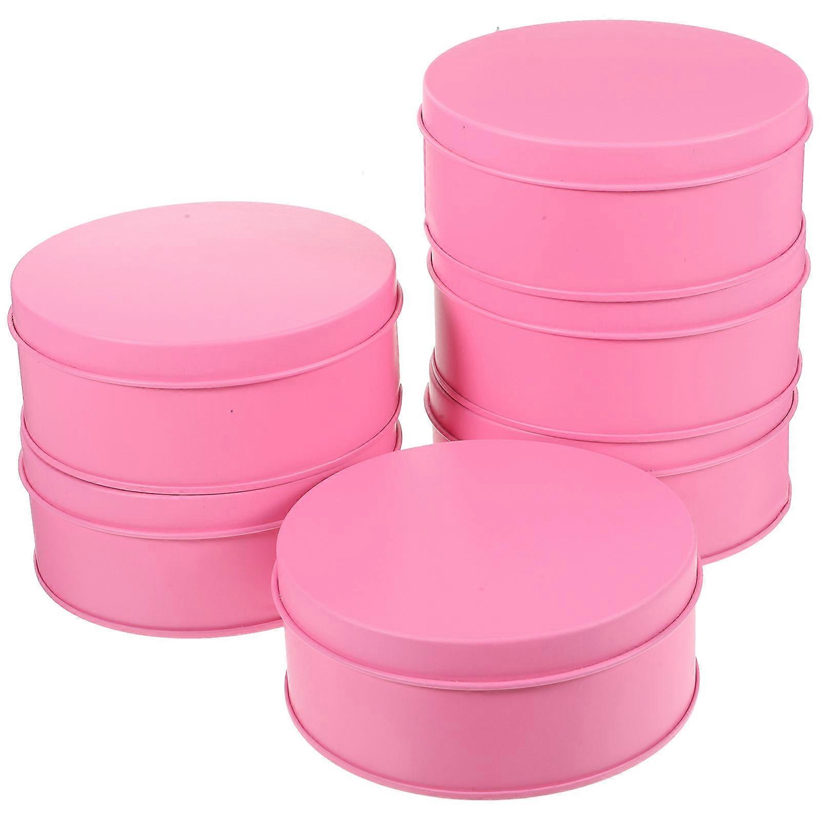 Candy Tins With Lids Round Metal Cookie Tins Storage Container 6Pcs