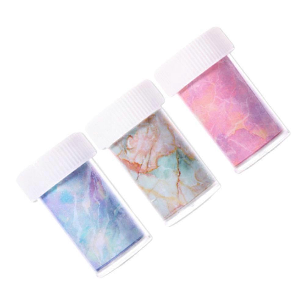 Marble Pattern Laser Nail Sticker for Nail Use 3Pcs Self Adhesive