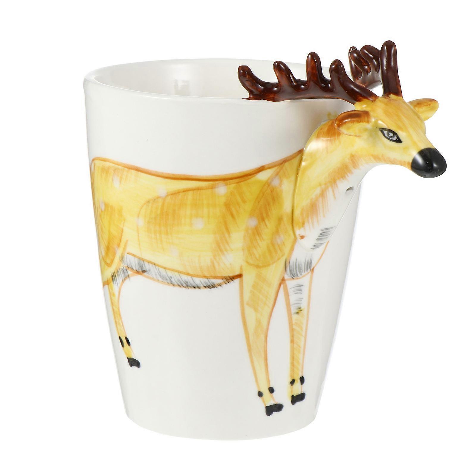 Creative Animals Mug Cup Ceramic Mug for Coffee 2Pcs Hand-Painted