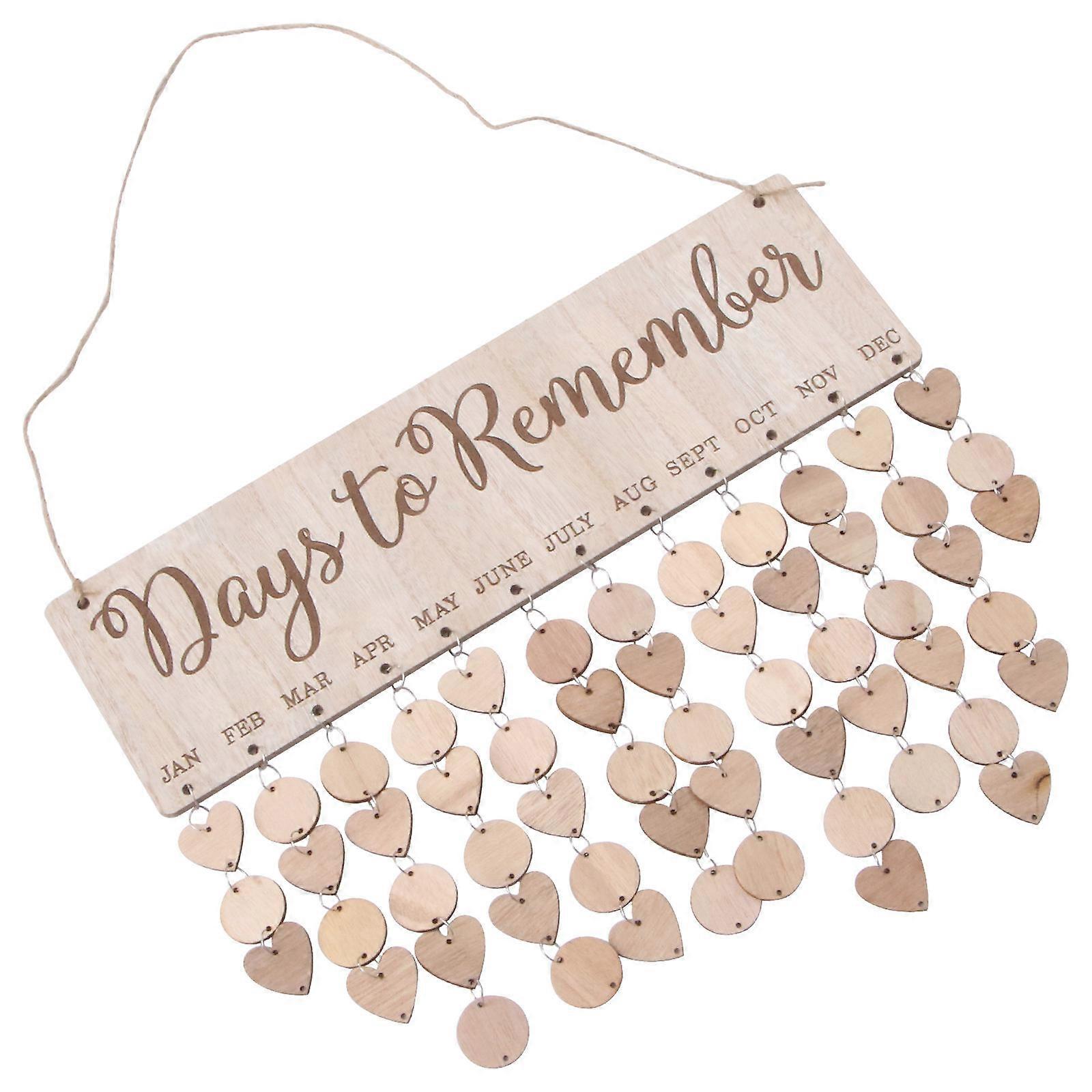 Calendar Wooden Hanging Calendar Reminder Board DIY 4Pcs Set for Home