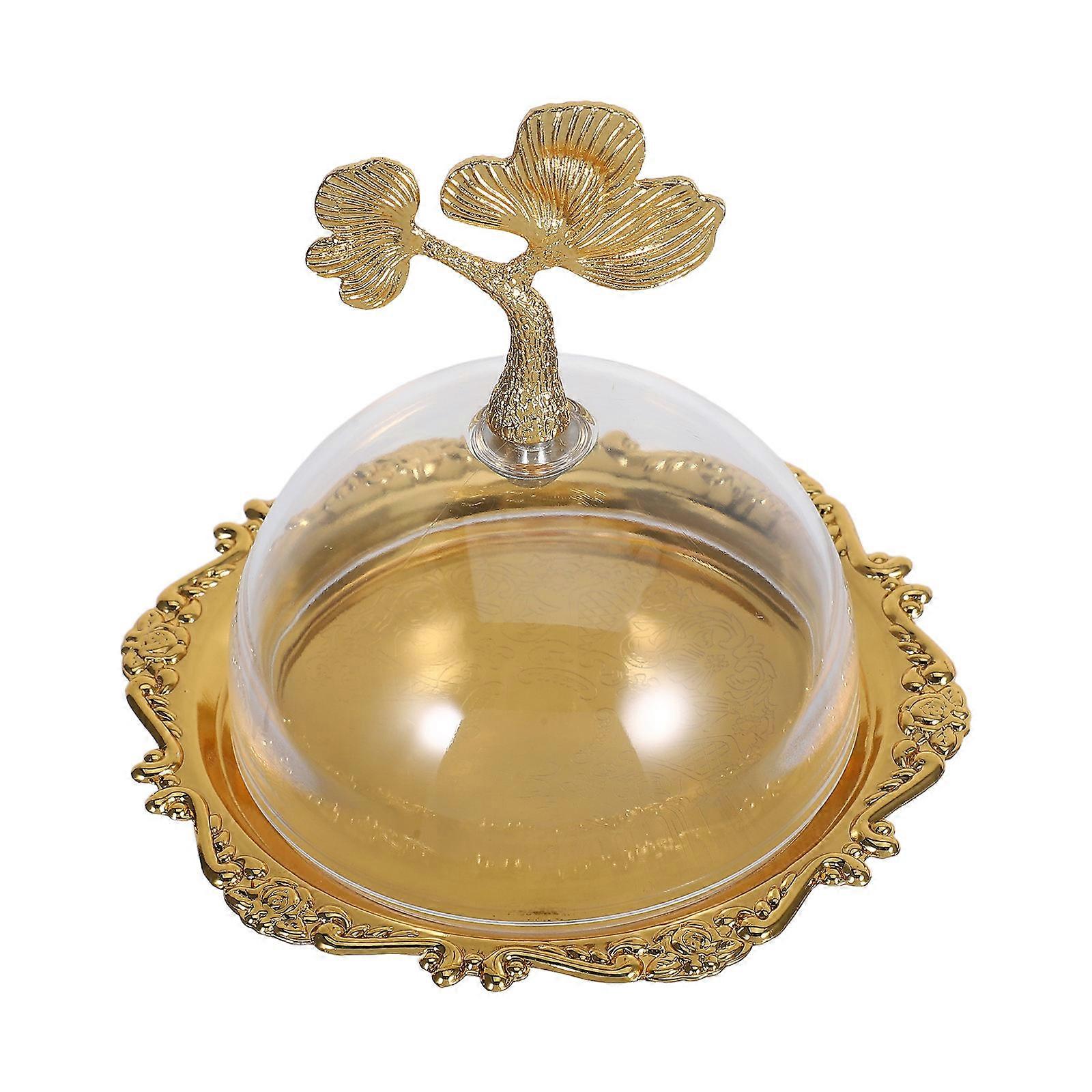 Snack Stand for 4Pcs Mini Vintage Cake Platter with Transparent Dome