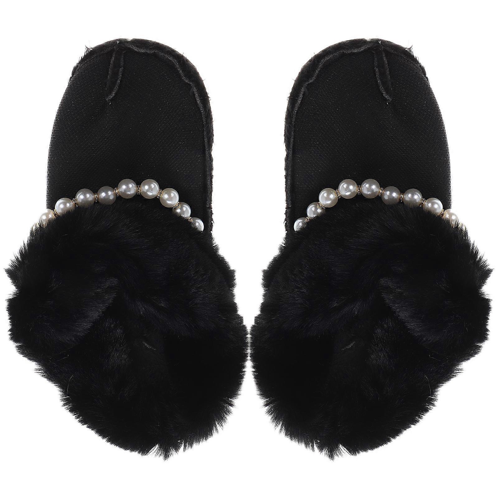 Fuzzy Hole Shoe Inserts for Winter 2Pairs Warm Plush Cozy Shoe Liners
