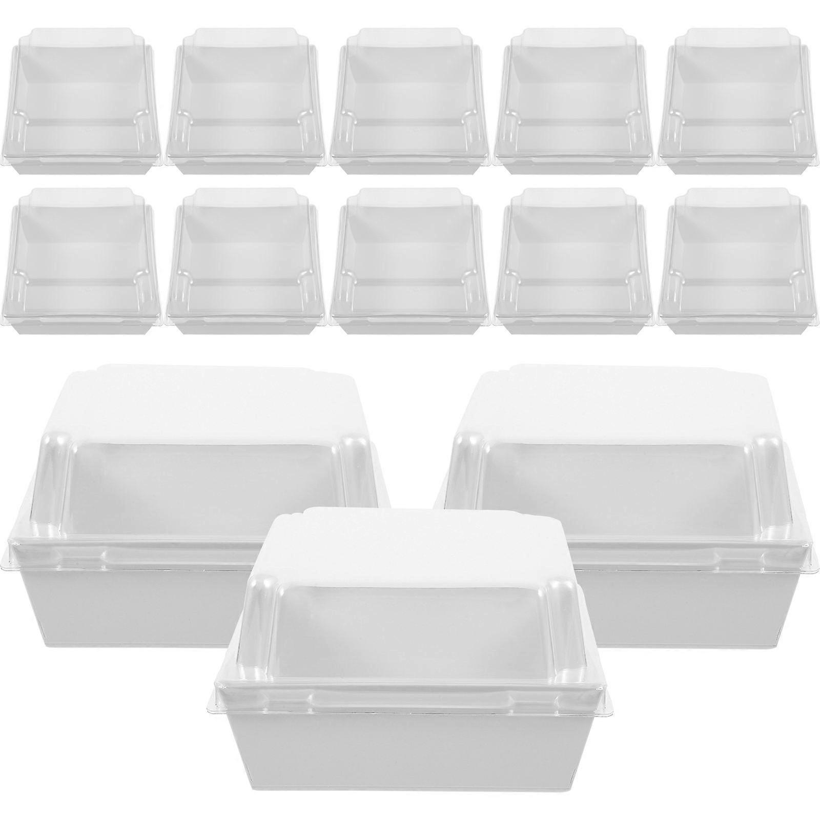 100Pcs Paper Food Containers Perfect For Salad Bread Food Storage With Elegant Square Design For Various Occasions