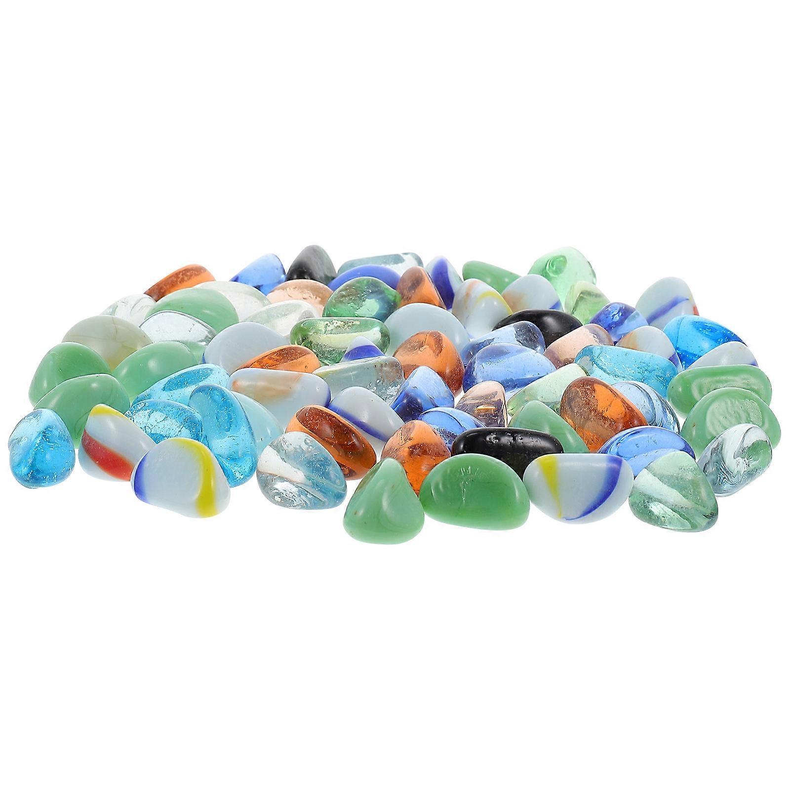 Fish Tank Decorative Glass Stone for Aquarium Use 1Set Colorful Luminous Stones