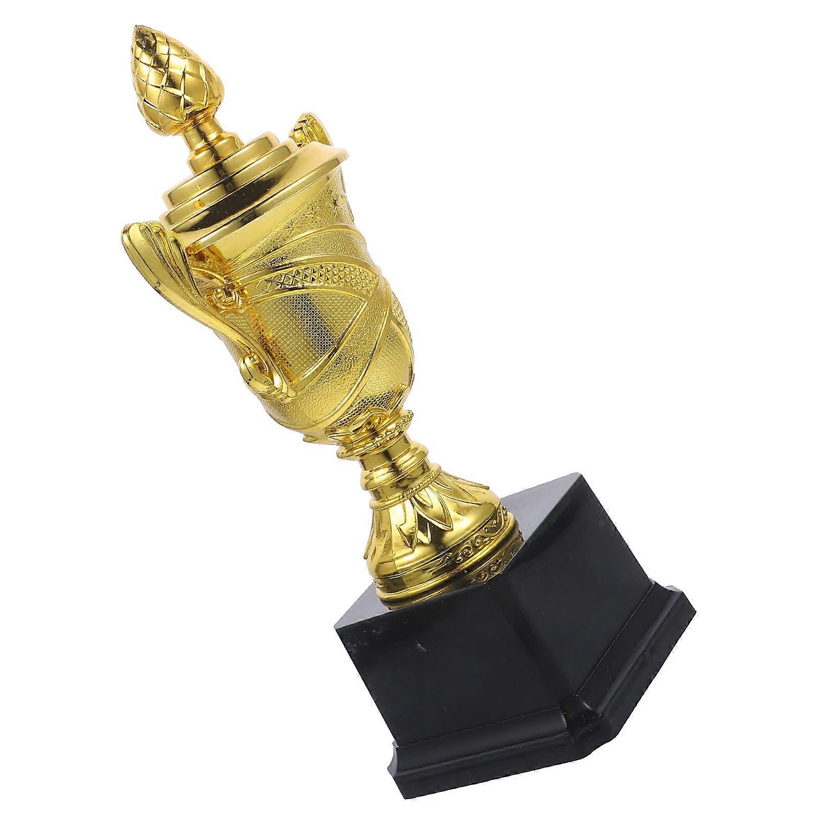Golden Trophy Model 2Pcs Corporate Award For Reading Competitions And Home Use Rectangular Shape Encouragement And Commemoration Function