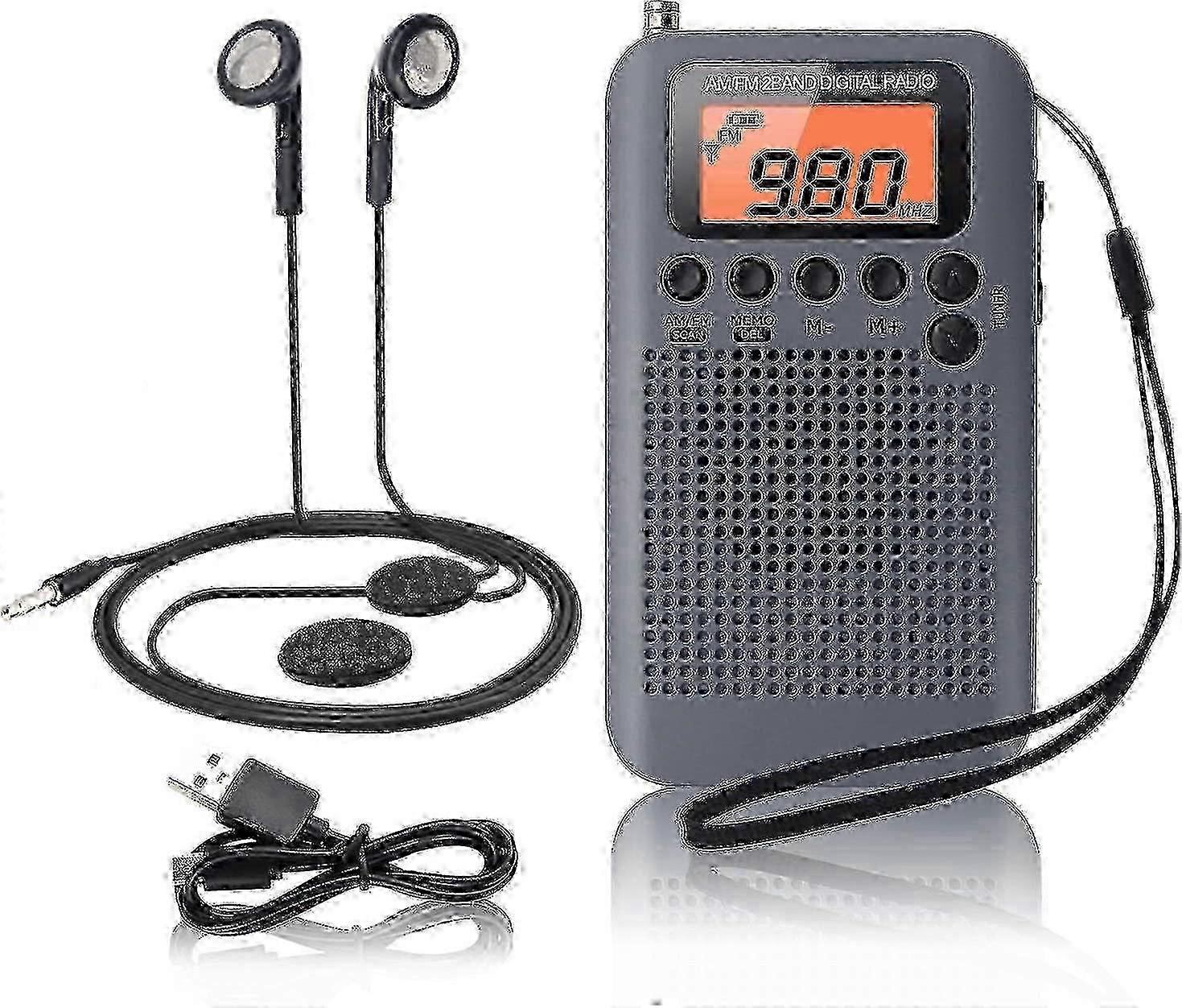 Portable Stereo Pocket Radio with Built-in Speakers for FM/AM Reception Perfect for Home Outdoor Camping and Emergency Use