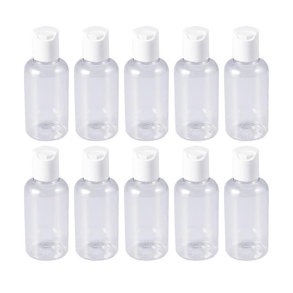 Cosmetics Refill Bottle Travel Size Containers For Shampoo Cream Lotion Square Press to Open and Close 75ml 10Pcs