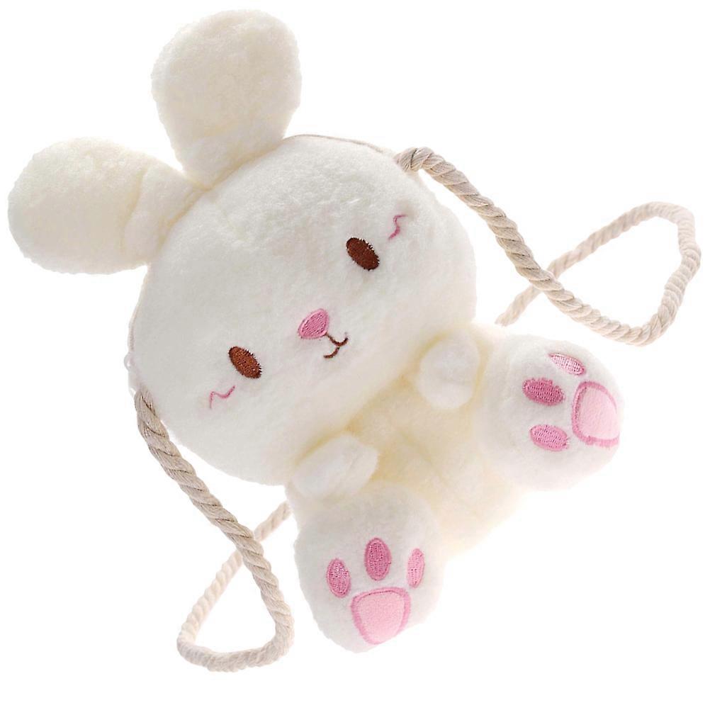 Rabbit Doll Bag Plush Shoulder Bag for Storage 4Pcs White Stylish Use