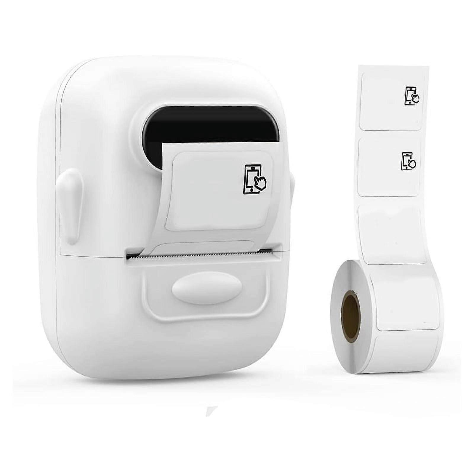 Maker Machine with Tape Barcode Printer - Mini Portable Bluetooth Thermal Labeler, White