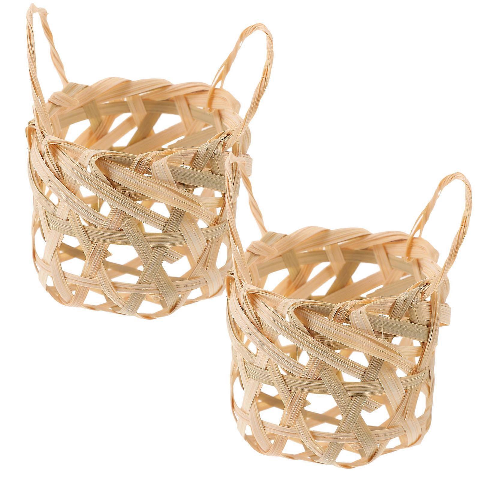 Woven Bamboo Lampshade Bamboo Lamp Shade for Home Use 2Pcs Rustic Design