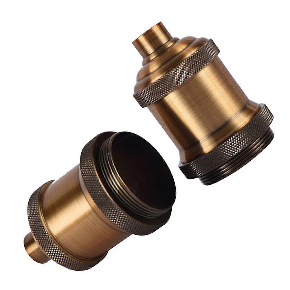 Retro Pendant Lamp Holder for E27 Screw Socket 2Pcs Gold Aluminum
