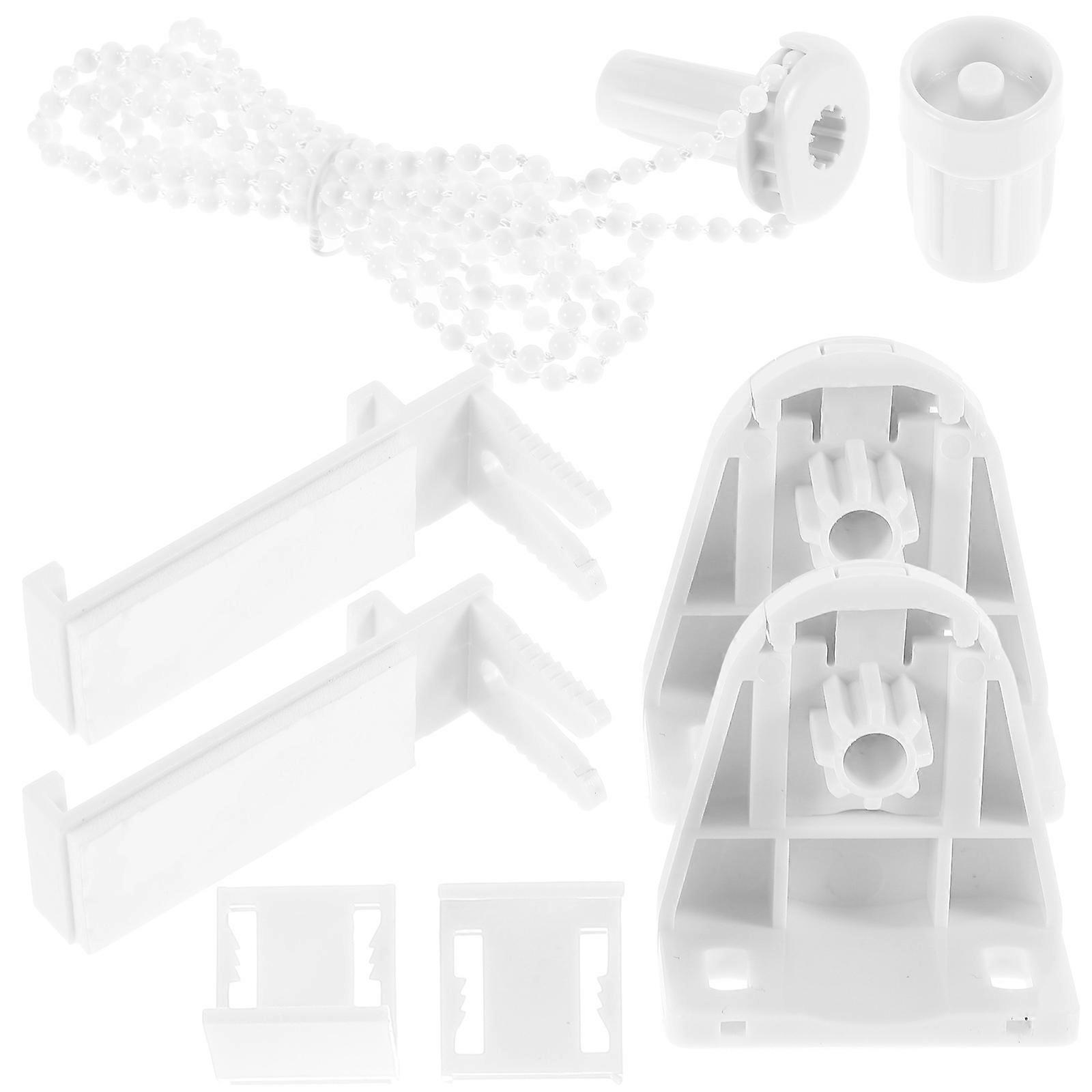Vertical Blind Repair Parts Modern Curtain Accessories 2 Set Suitable For Office Use Adjustable Length White Plastic Material