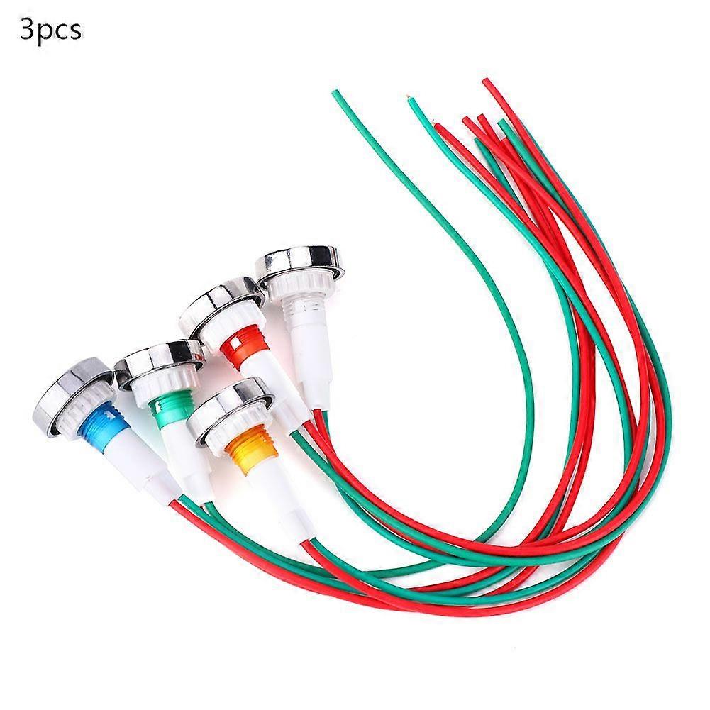 15pcs DC12V 10mm LED Pilot Lamp Power Indicator Light with Wire Cable