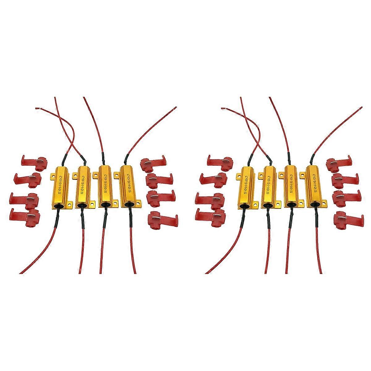 8pcs LED Indicator Ballast Load Resistor Flash Rate Relay Turn Signal Bulbs 50W 6 Ohm Load Resistor