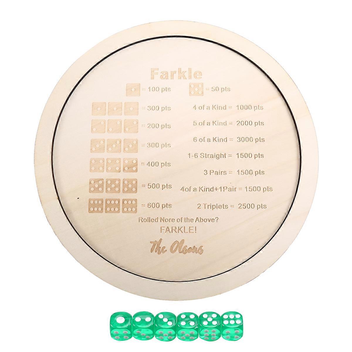 Farkle Classic Dice Game with Tray,the Classic Family Game 30cm