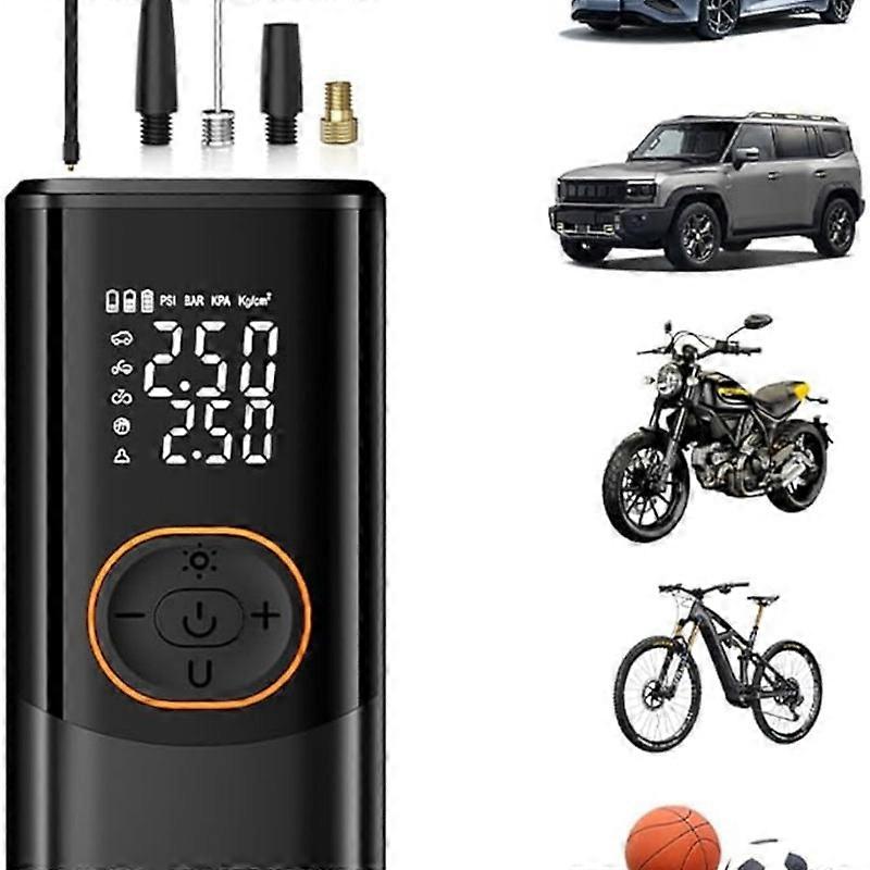 Grundig 150PSI Cordless Air Compressor, Digital Tire Inflator with Auto Stop