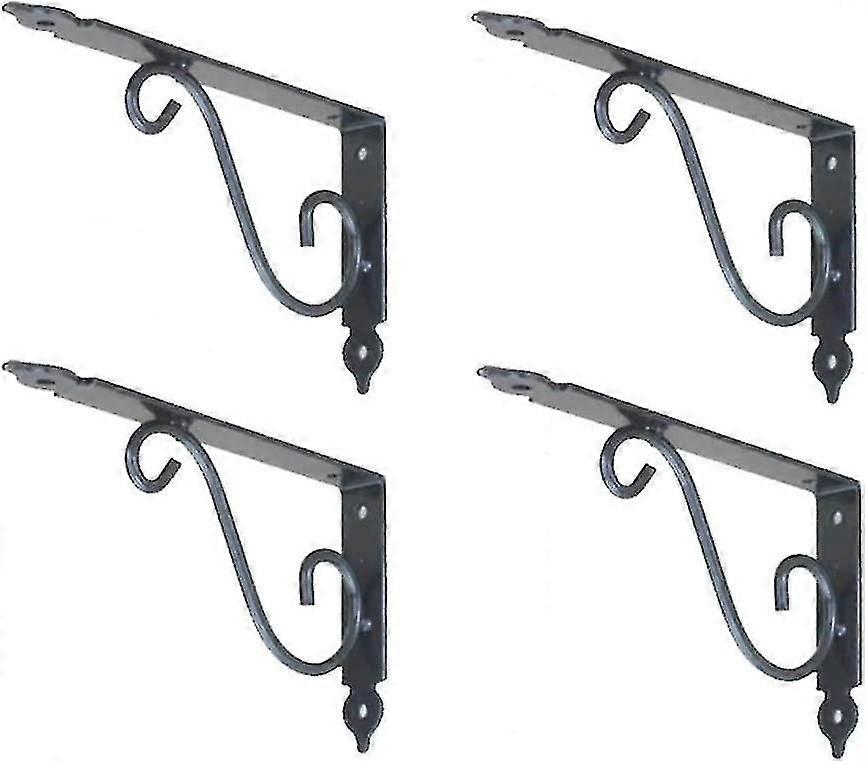 Shelf Bracket,4pcs Steel 90 Degree Triangle Brackets,l Shape Bracket,multifunctional(black)