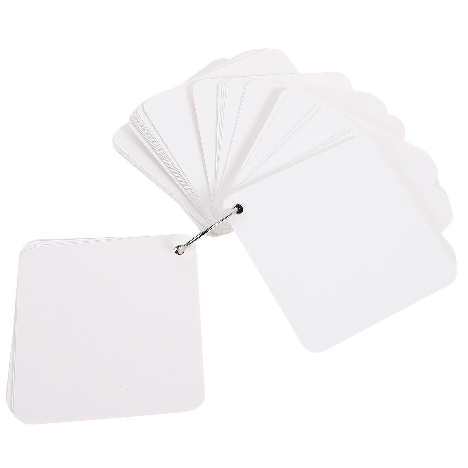 Paper Blank Flash Cards for Studying with Binder Rings 4Sets Index Notecards